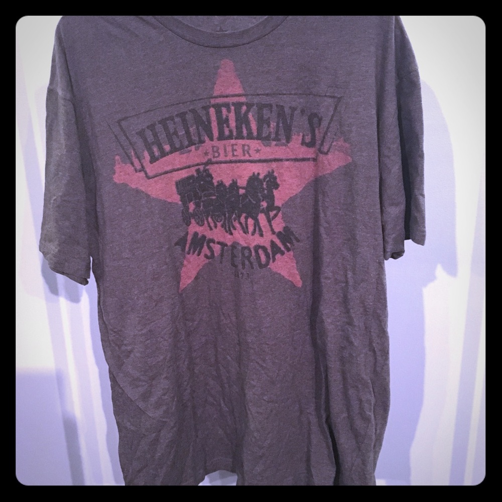Heineken Beer T shirt gray XL EUC